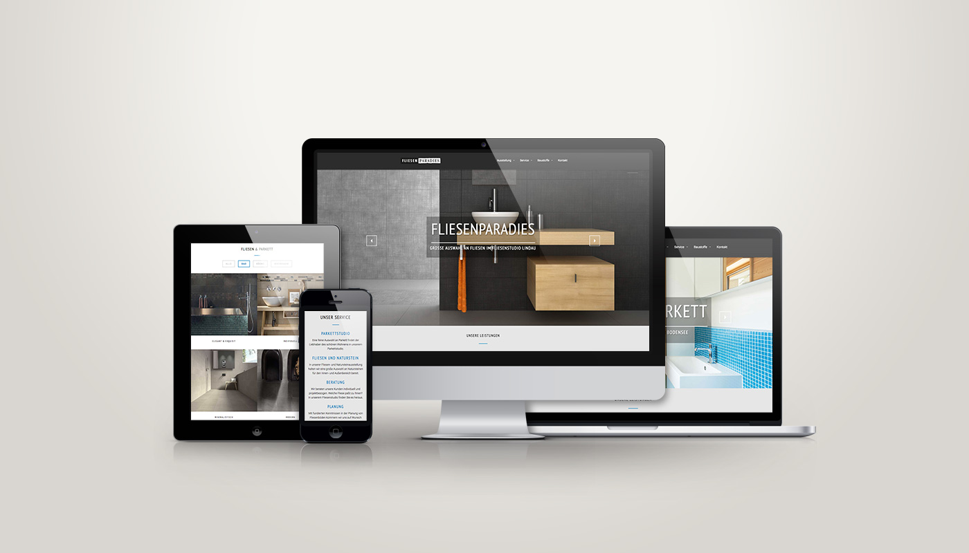 Responsive Website, CMS Fliesenparadies Lindau